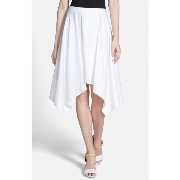 Rebecca Minkoff Jackie Asymmetrical A-Line Skirt in Chalk - Picture 1 of 6